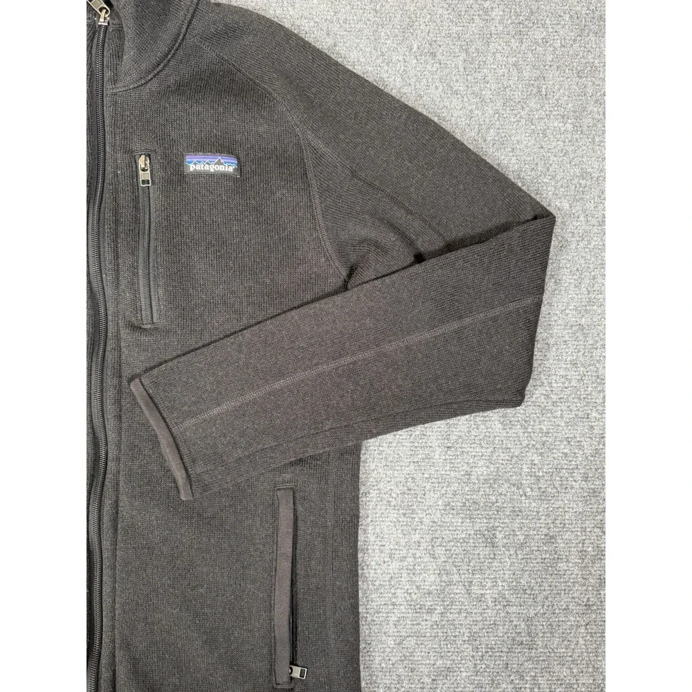Patagonia Better Sweater Black Fleece Jacket Full Zip Pockets Mens Small Logo